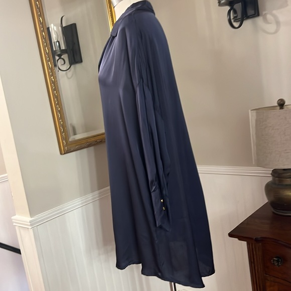 Sofia navy three-quarter length sleeve mini dress - Picture 6 of 8